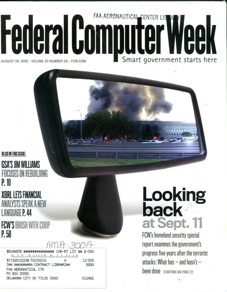 Federal Computer Week Magazine August 28 2006 EX w/ML FAA Library 101916jhe