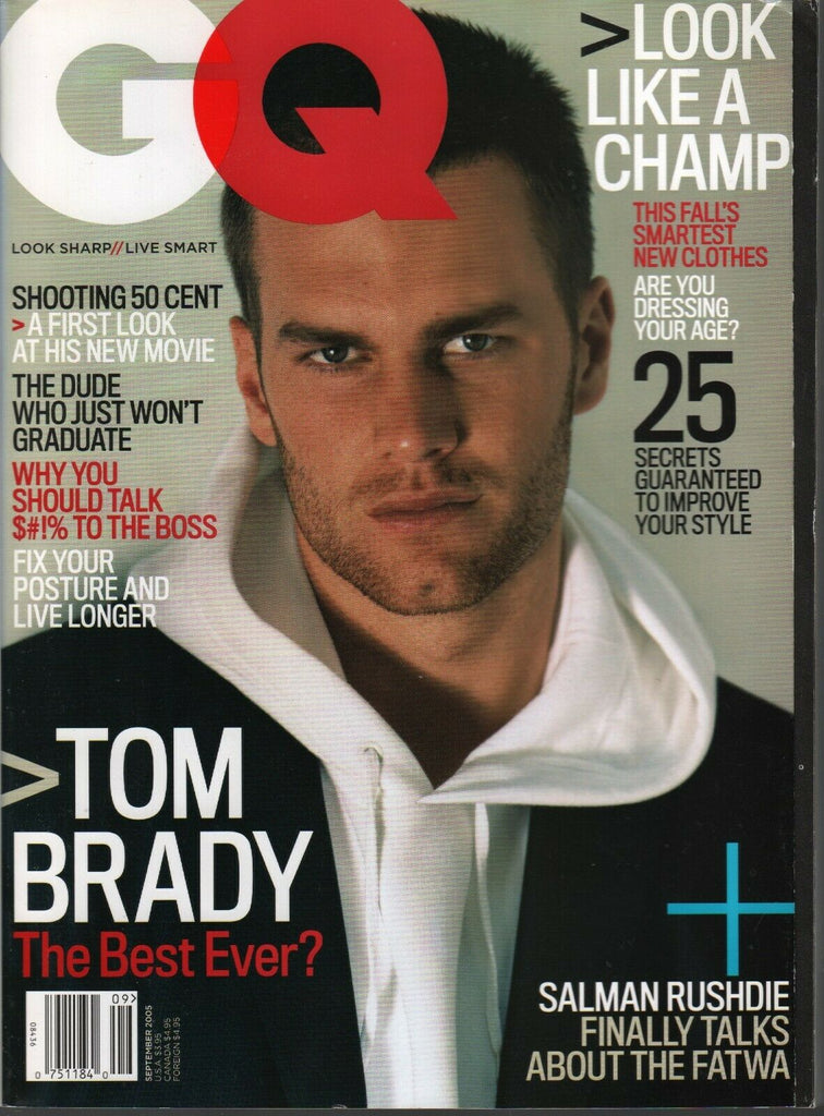 GQ Men's Magazine September 2005 Tom Brady Salman Rushdie 031120AME