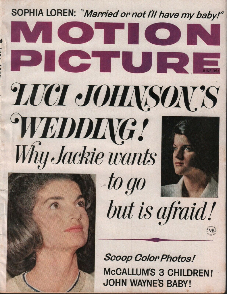 Motion Picture June 1966 Jackie Kennedy Luci Johnson 062519AME