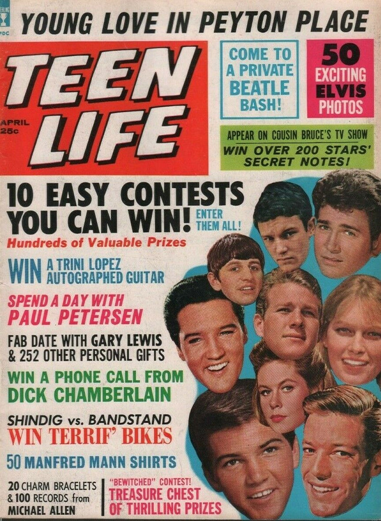 Teen life April 1965 Gary Lewis Elvis Presley Dave Clark Susan Hart 062819DBE