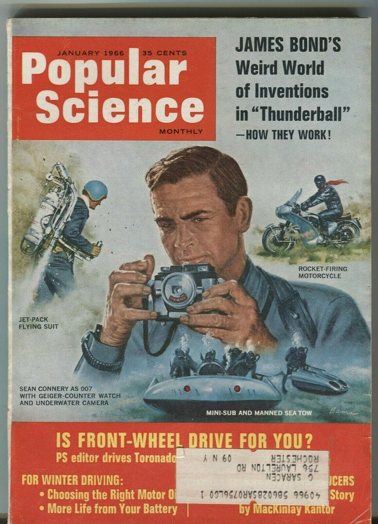 Popular Science January 1966 James Bond 007 Sean Connery w/ML 102819DBE
