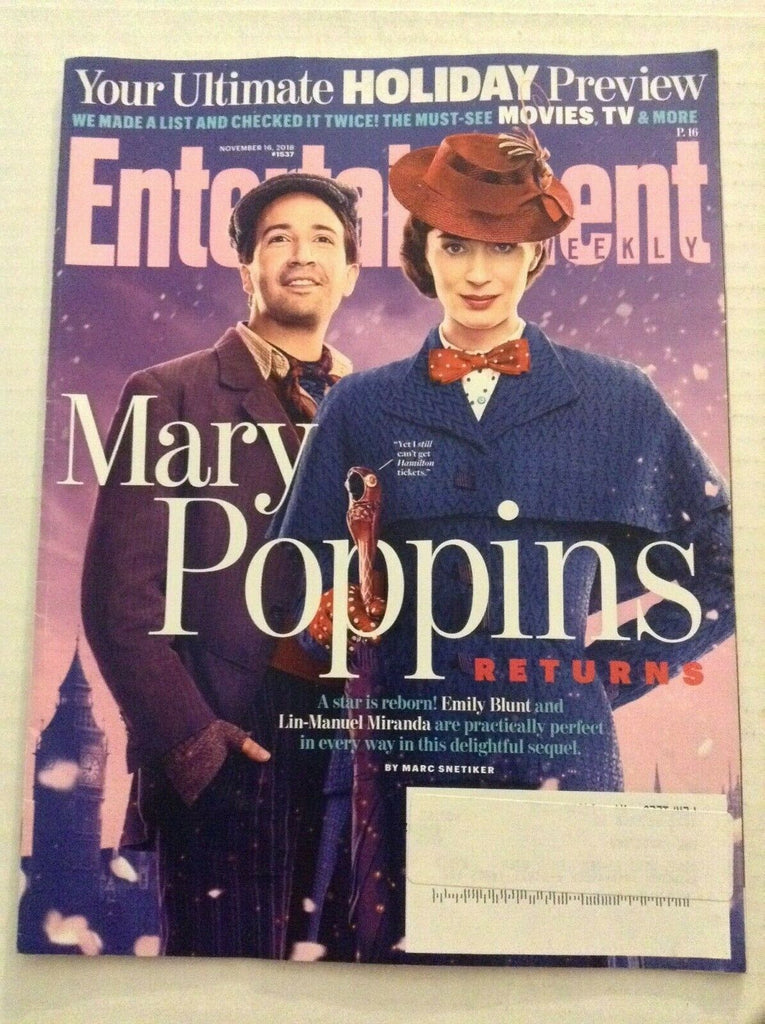 Entertainment Weekly Emily Blunt Lin-Manuel Miranda November 16 2018 082419nonrh