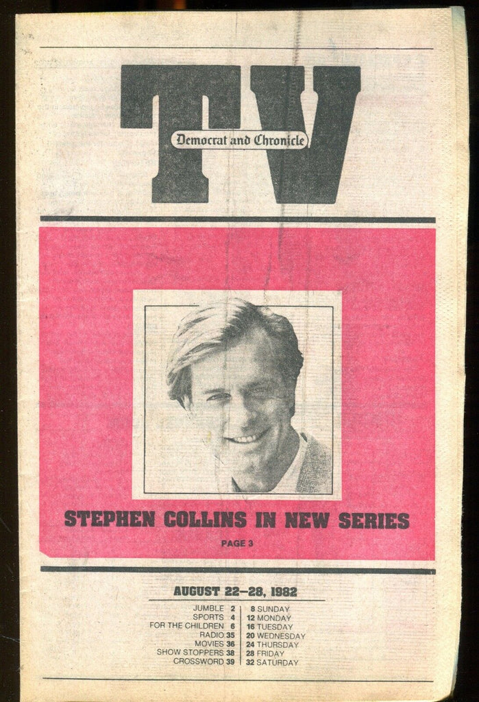 TV Democrat & Chronicle Aug. 22-28 1982 Stephen Collins EX 022117nonjhe