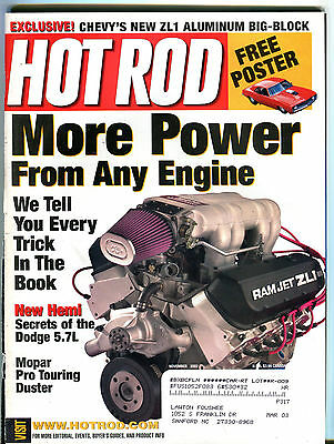 Hot Rod Magazine November 2002 More Power From Any Engine VG 020416jhe