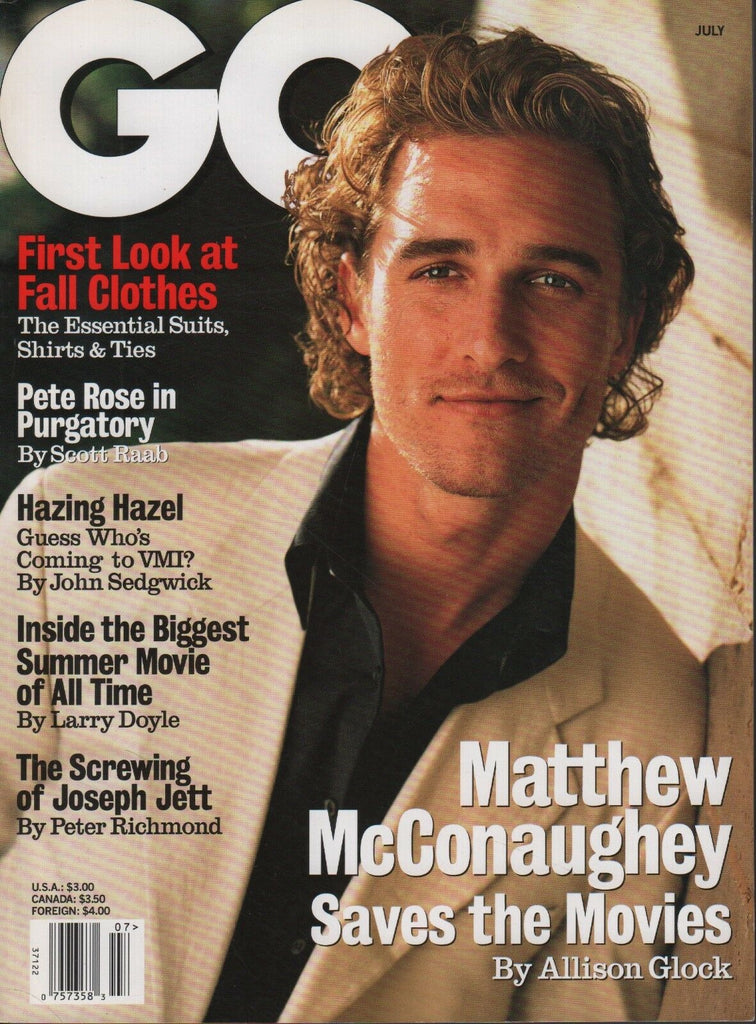 GQ Magazine July 1997 Matthew McConaughey Pete Rose Larry Doyle 081518DBE
