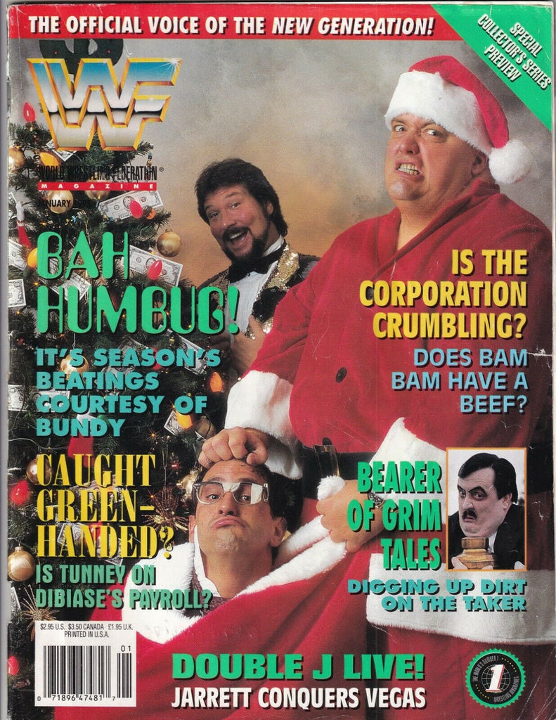 WWF Magazine Bam Bam Bigelo Paul Bearer Ted Dibiase January 1995 052919nonr