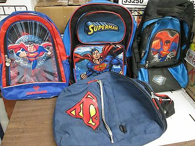 DC Comics Superman Superhero Backpack Bag Napsack Lot of 4 Bags
