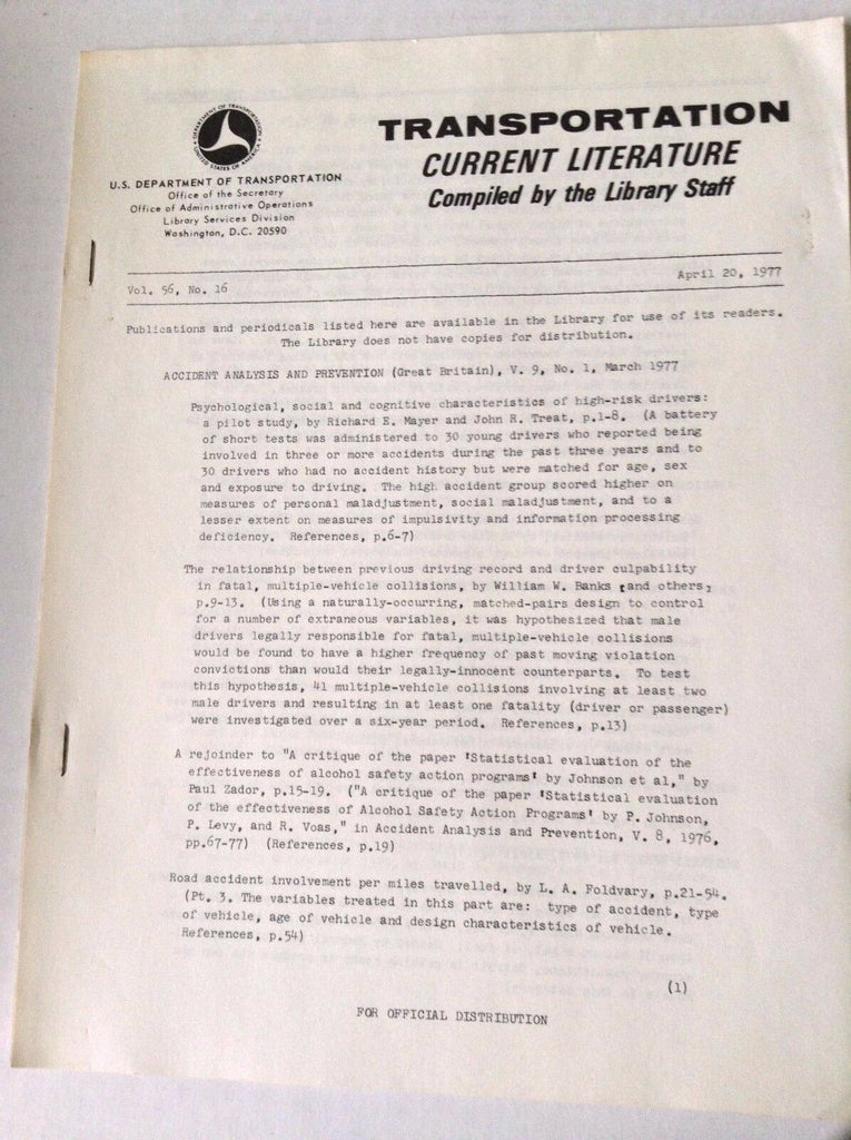Transportation Current Magazine Accidents April 20, 1977 FAL 050517nonrh