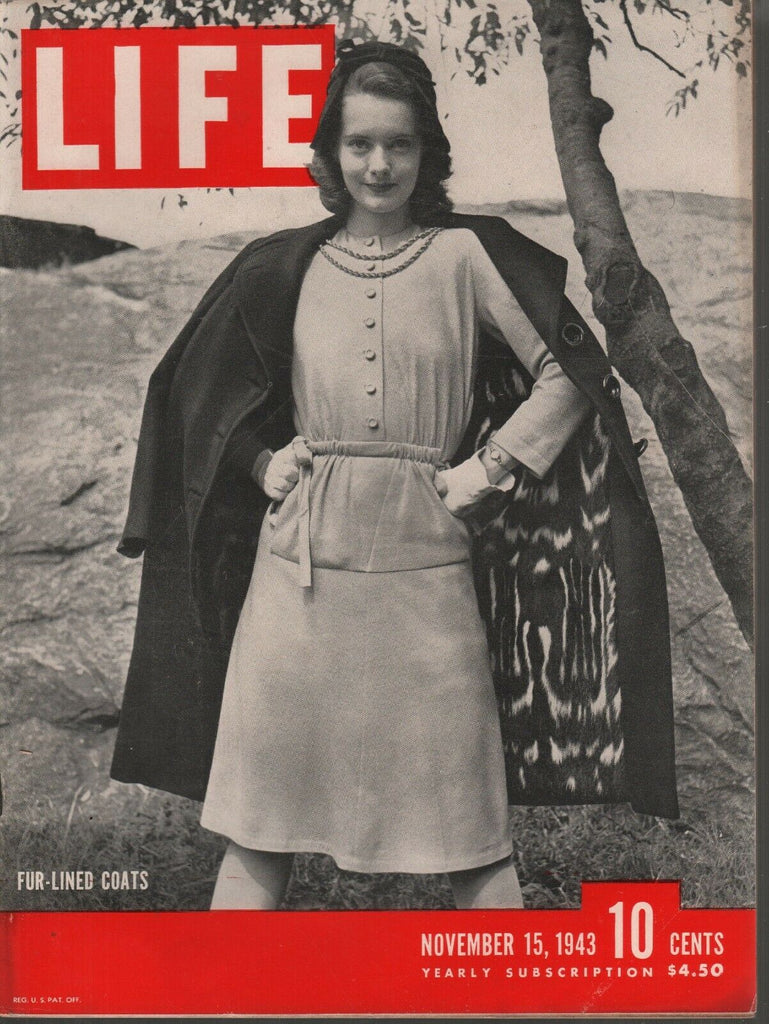 Life Magazine November 15 1943 Fur-Lined Coats Ernie Pyle WWII Ads 082119AME