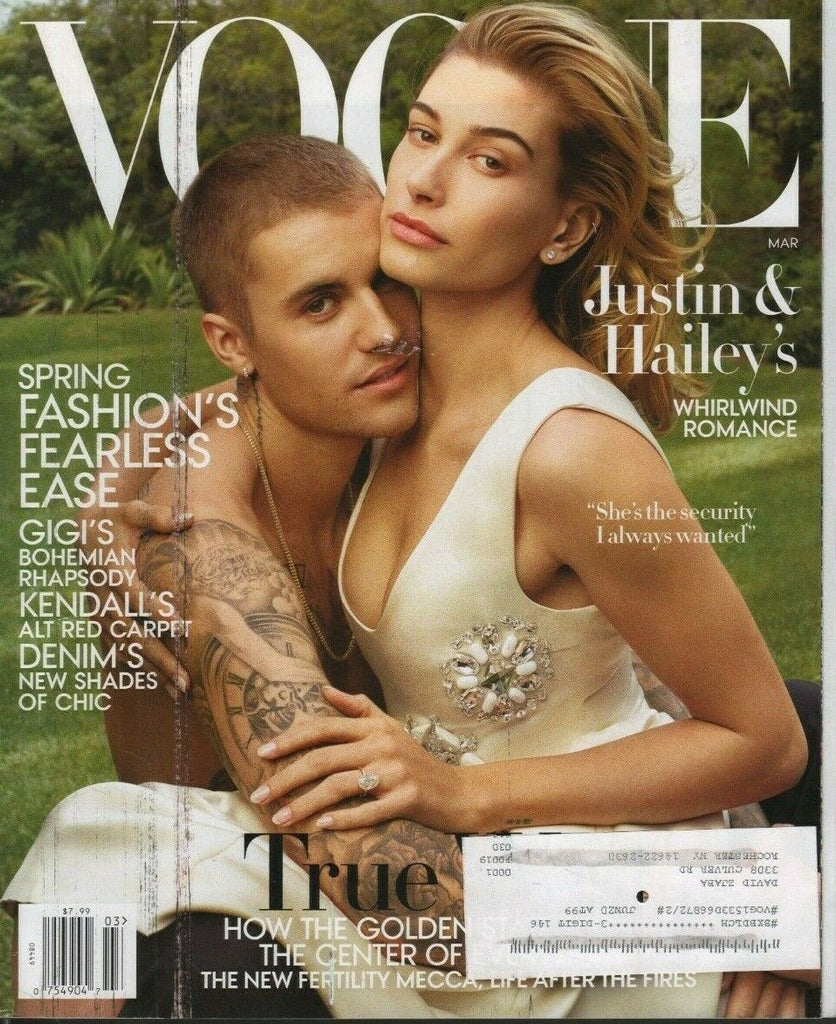 Vogue March 2019 Justin Bieber Hailey Baldwin w/ML 062819DBE