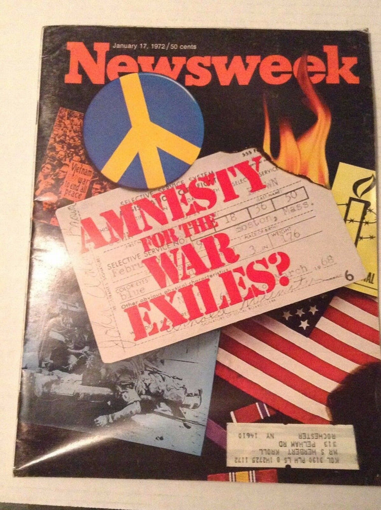 Newsweek Magazine Amnesty For The War Exiles January 17, 1972 101216R2