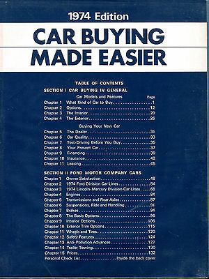 Car Buying Made Easier 1974 Edition Ford Motor Company EX 122815jhe2