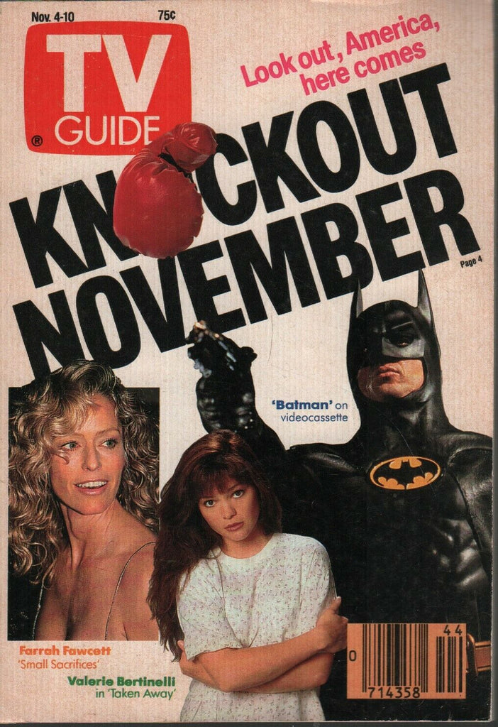 TV Guide November 4-10 1989 Farrah Fawcett Valerie Bertinelli Batman 022120AME