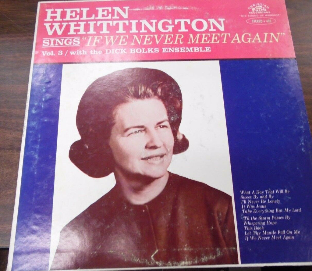Helen Whittington Sings If we never meet again 33 RPM 405-B 092416LLE