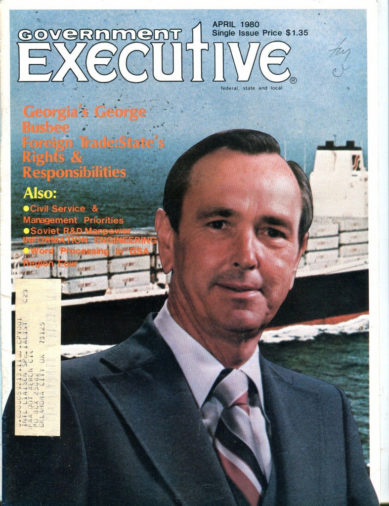 Government Executive Magazine April 1980 George Busbee FAA EX w/ML 051017nonjhe