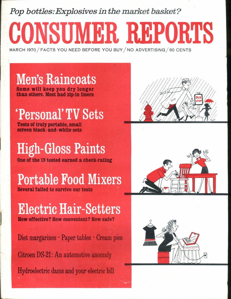 Consumer Reports Magazine March 1970 Men's Raincoats VGEX No ML 020617jhe