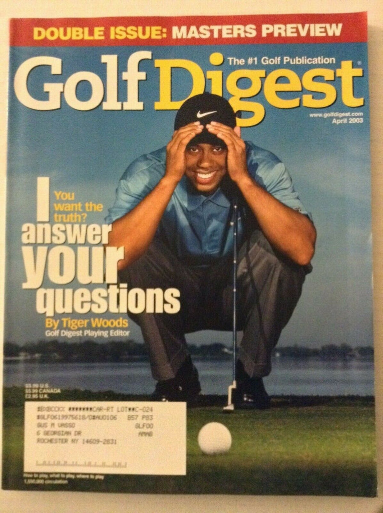 Golf Digest Magazine Tiger Woods Q&A April 2003 031819nonrh