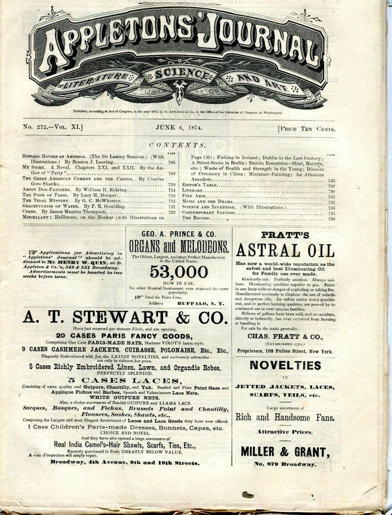 Appletons' Journal June 6 1874 Historic Houses GD 101716jhe