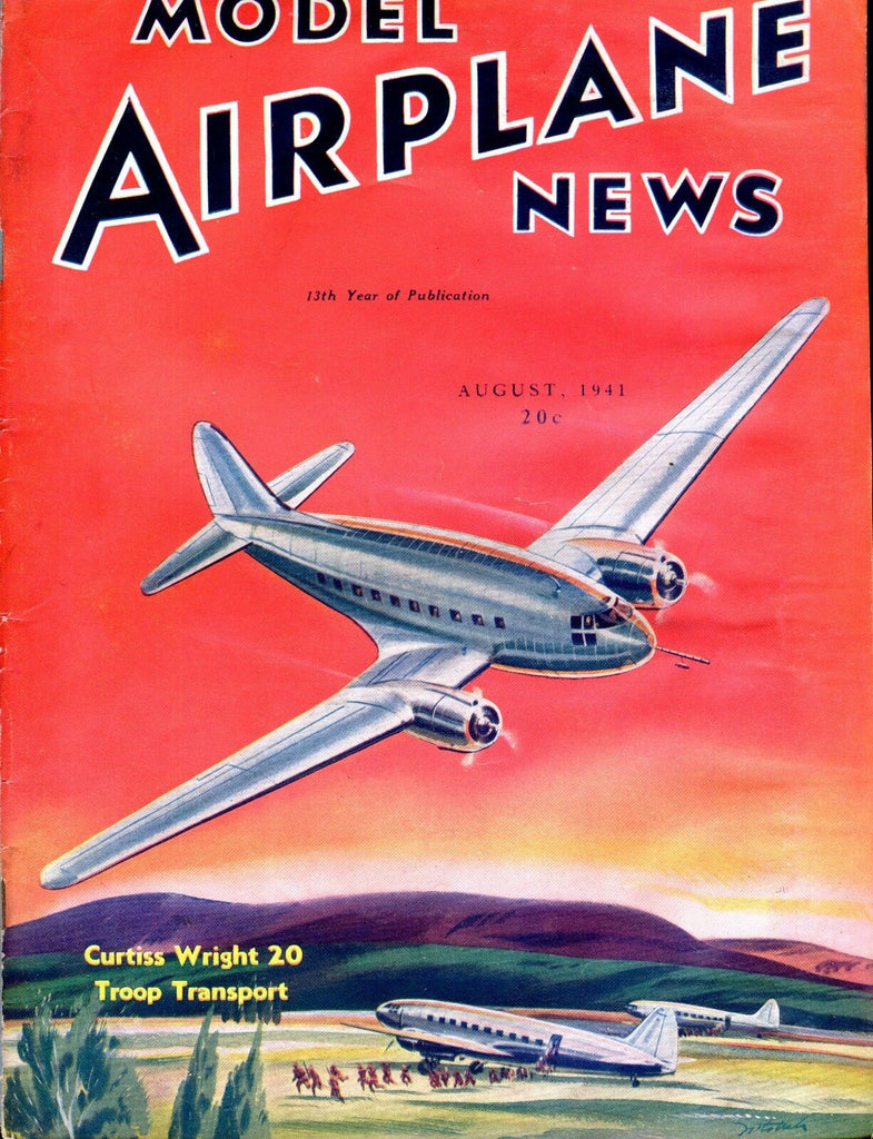 Model Airplane News Magazine August 1941 Curtiss Wright 20 GD 041417nonjhe