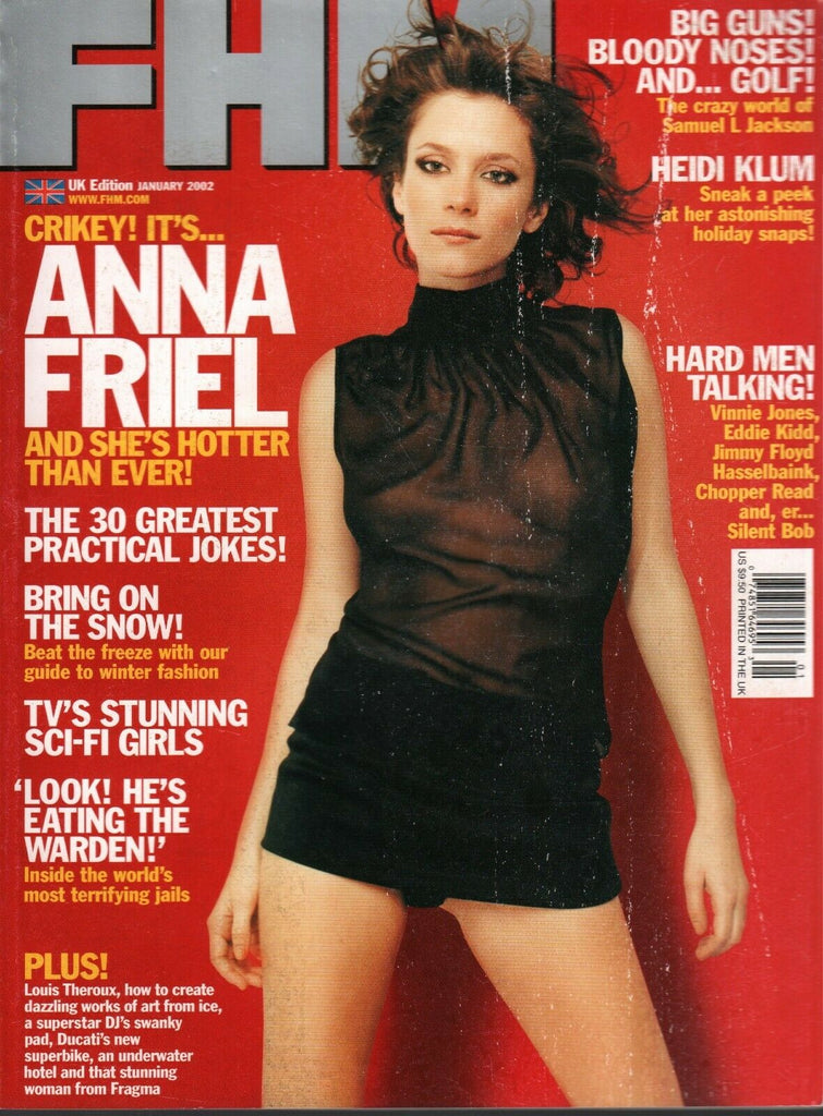 FHM Magazine UK Edition January 2002 Anna Friel Heidi Klum Eddie Kidd 013020AME