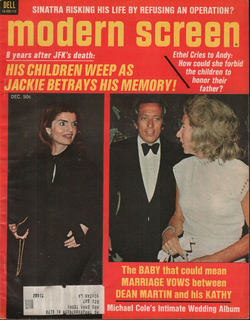 Modern Screen December 1971 Jackie Kennedy Onassis Ethel Andy 072219AME