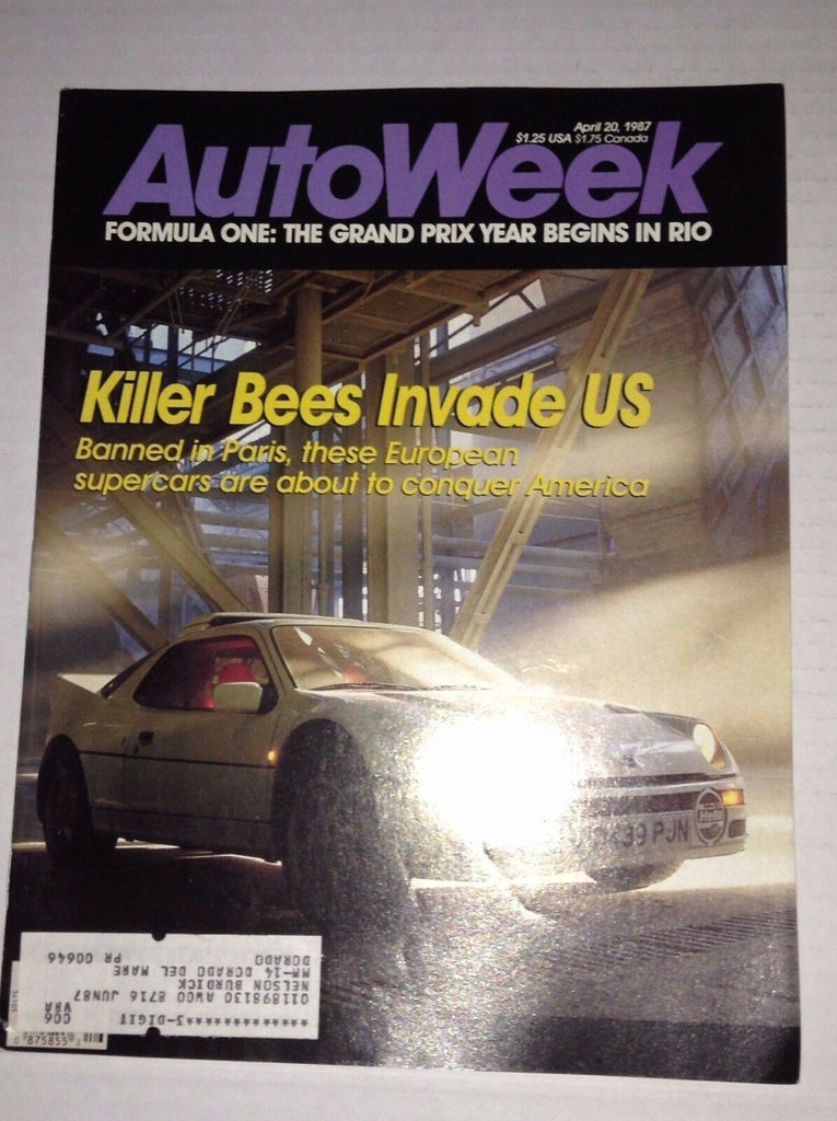 Autoweek Magazine Killer Bees Invade US April 20, 1987 011717RH
