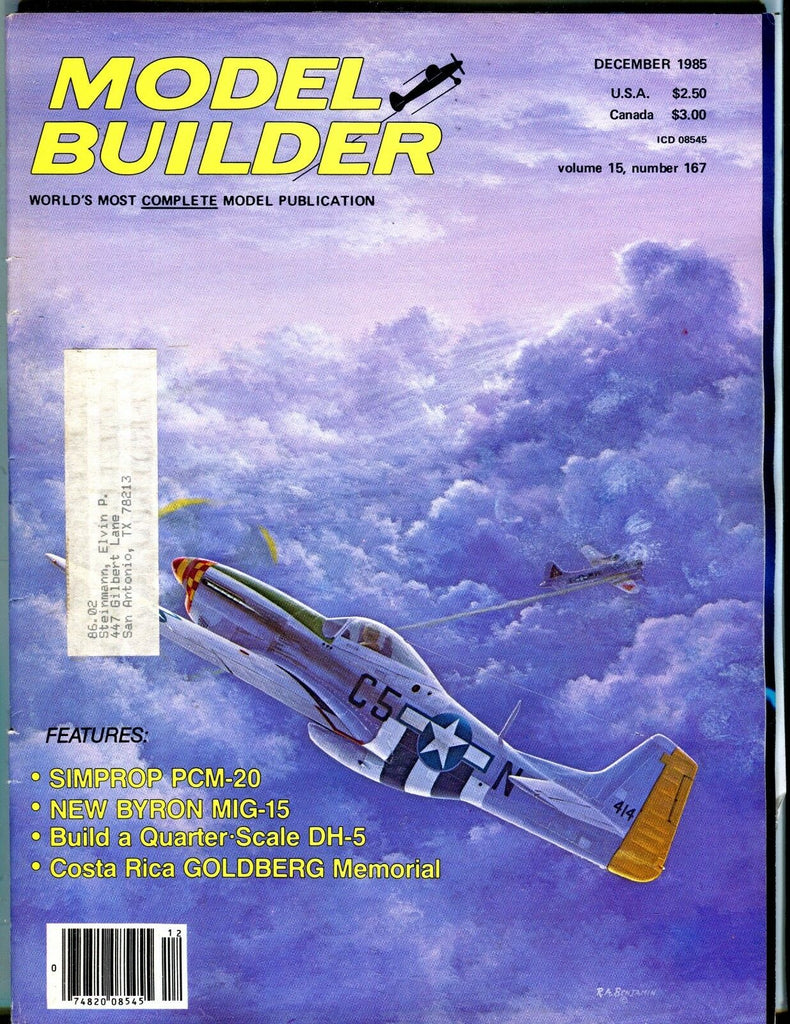 Model Builder Magazine December 1985 Simprop PCM-20 EX w/ML 041017nonjhe