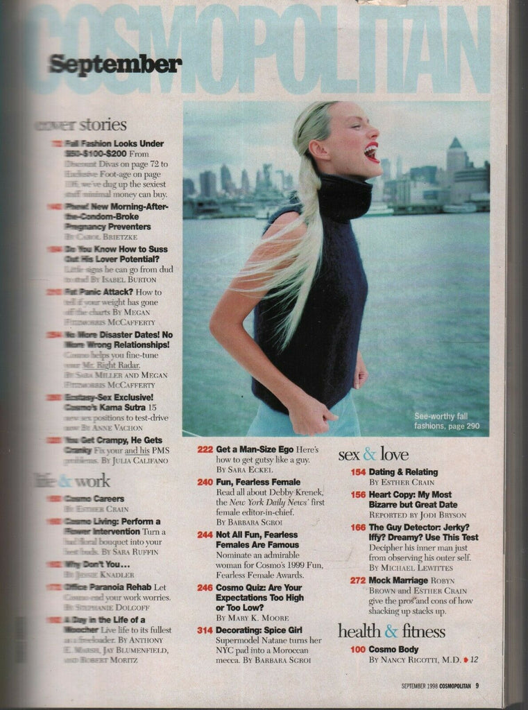 Cosmopolitan Magazine September 1998 Bridget Hall 080819AME – mr