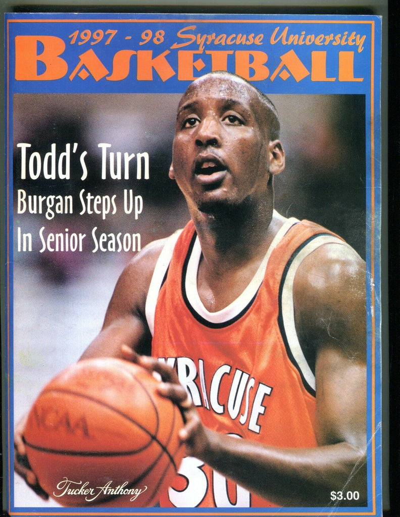 Syracuse Basketball Program 1997-98 Todd Burgan GD 051617nonjhe