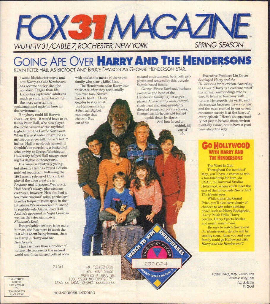 Fox31 Magazine Rochester Harry and The Hendersons 1990's w/ML 082416DBE