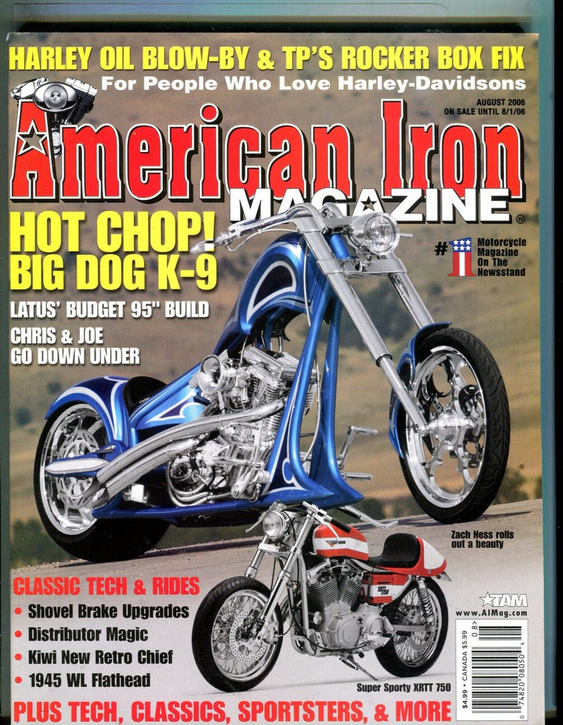 American Iron Magazine August 2006 Zach Ness EX No ML 042817nonjhe