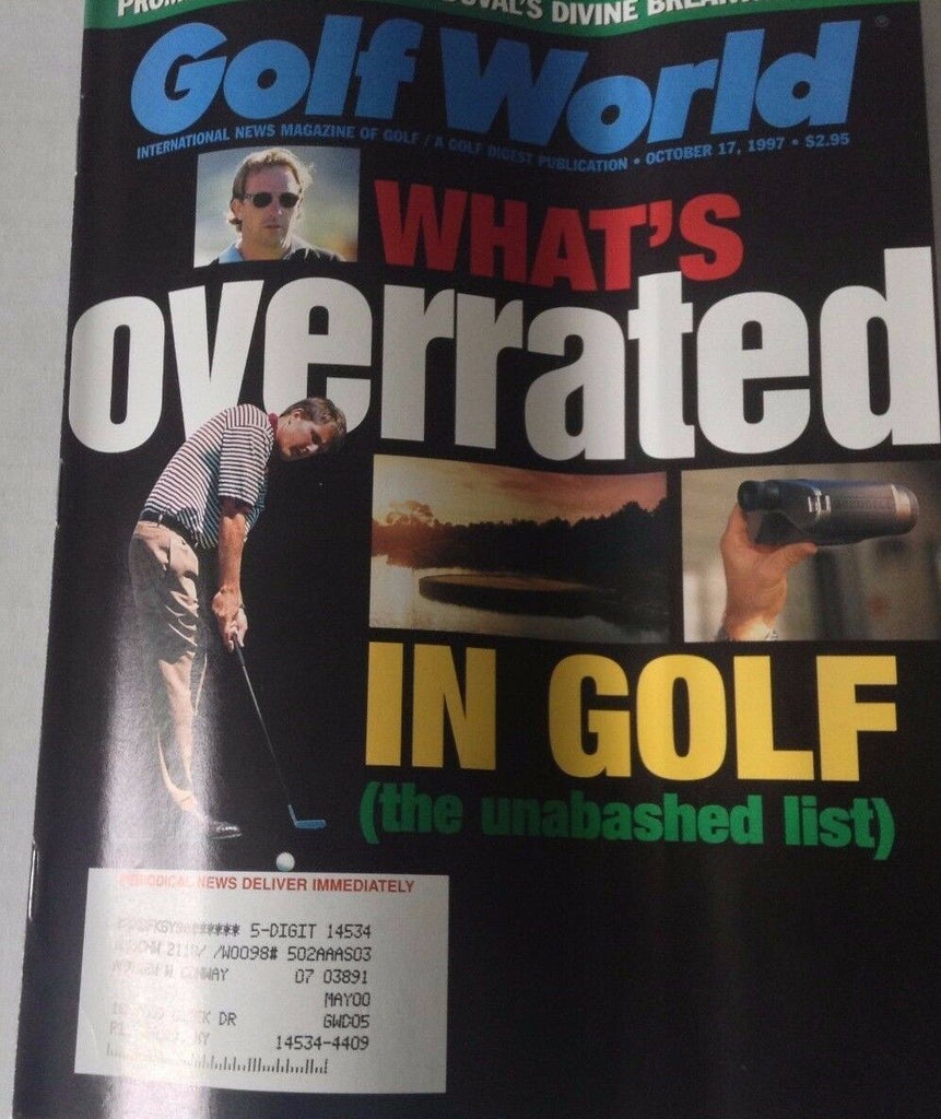 Golf World Magazine What's Overrated In Golf October 17, 1997 072417nonrh