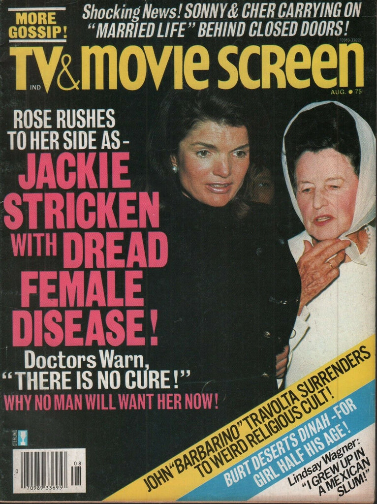 TV & Movie Screen August 1976 Jackie Kennedy Onassis Sonny & Cher 062019AME