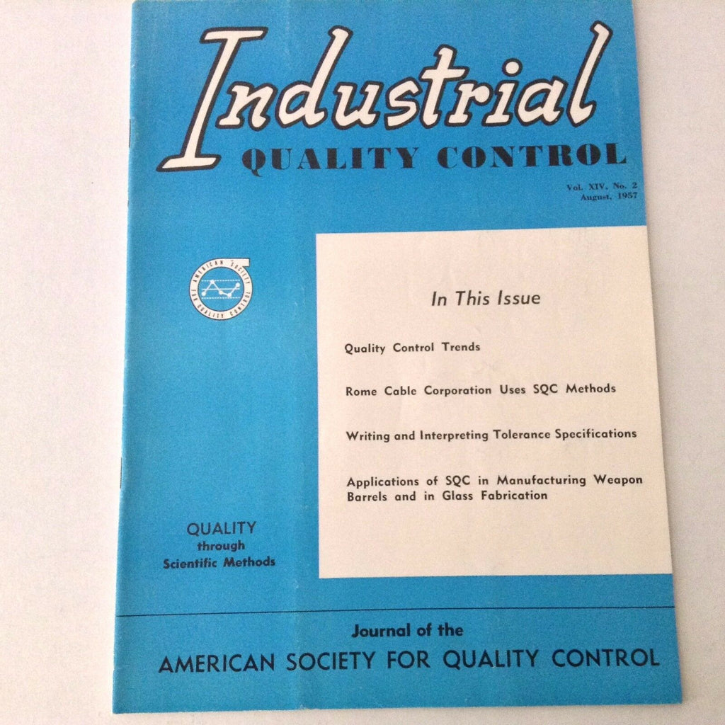 Industrial Quality Control Magazine Rome Cable Cor August 1957 060517nonrh