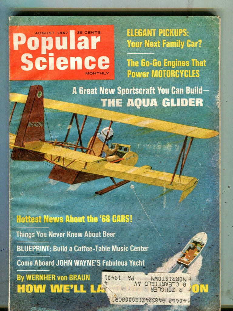 Popular Science Magazine August 1967 The Aqua Glider 070517nonjhe
