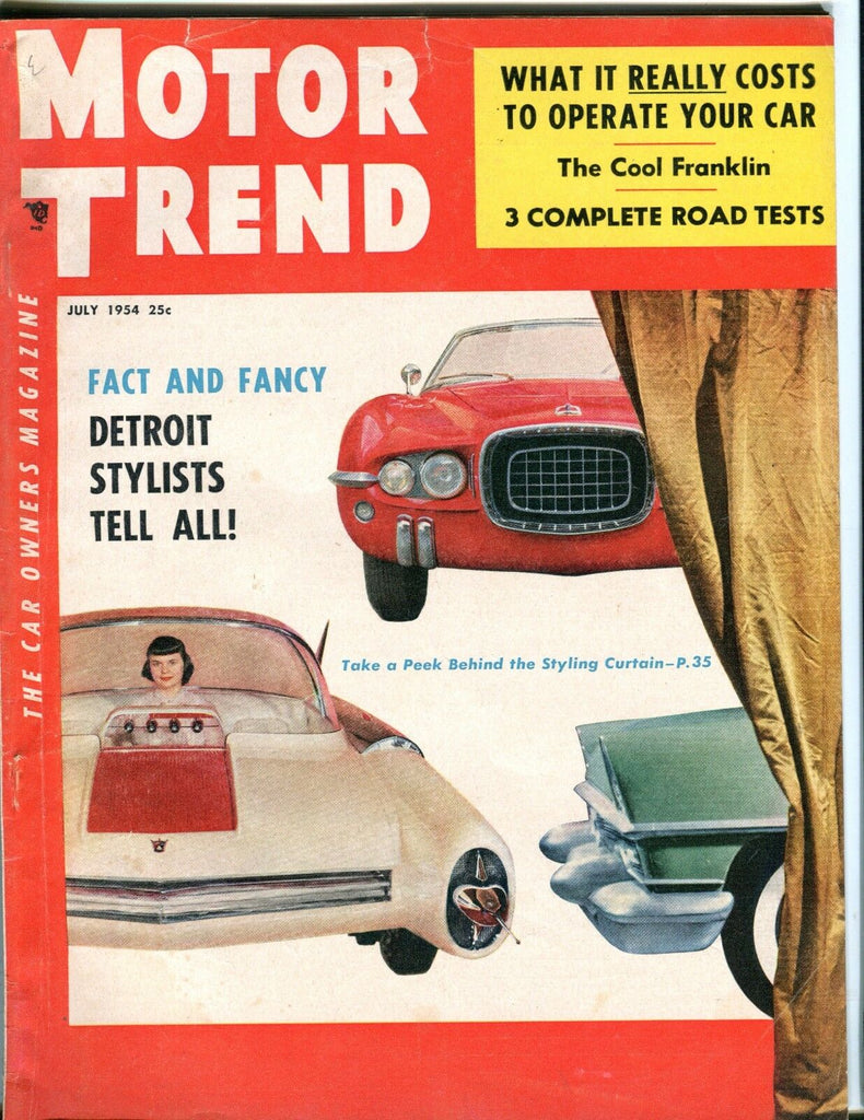 Motor Trend Magazine July 1954 Detroit Stylists EX No ML 053117nonjhe