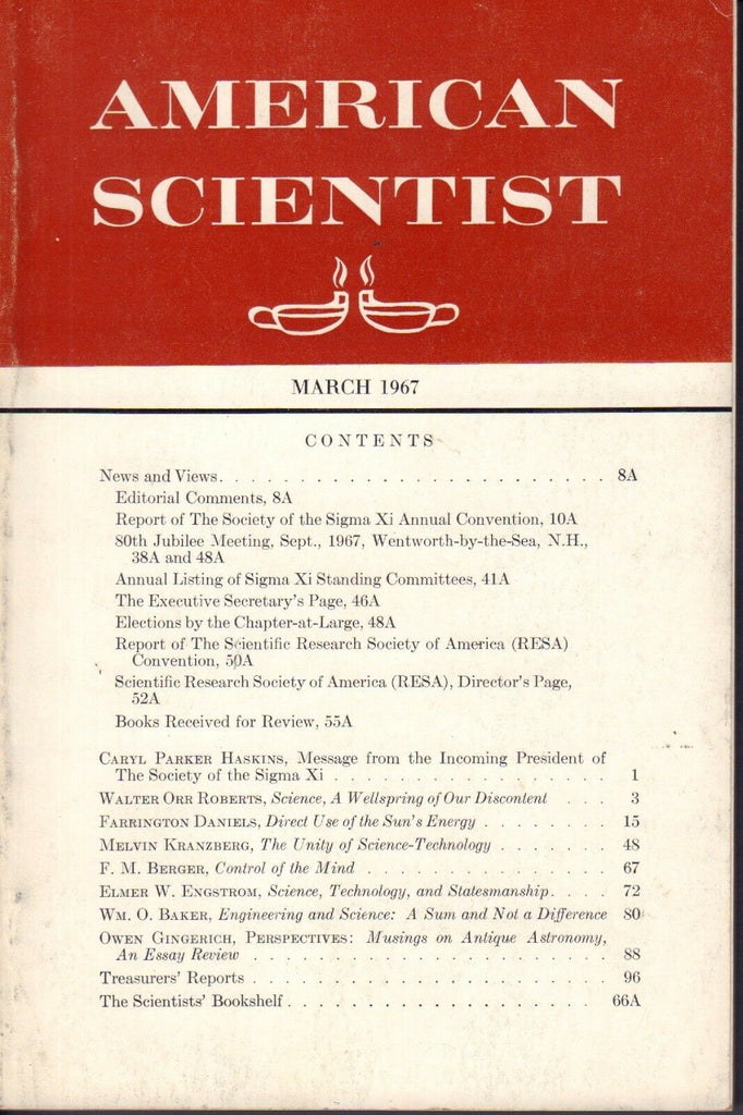 American Scientist Magazine March 1967 Elmer Engstrom 091817nonjhe
