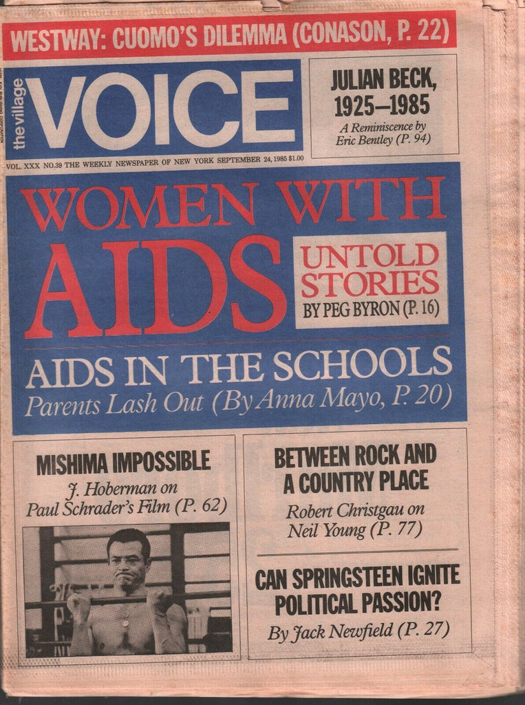 The Village Voice NYC September 24 1985 AIDS Talk Paul Schrader 012120AME2