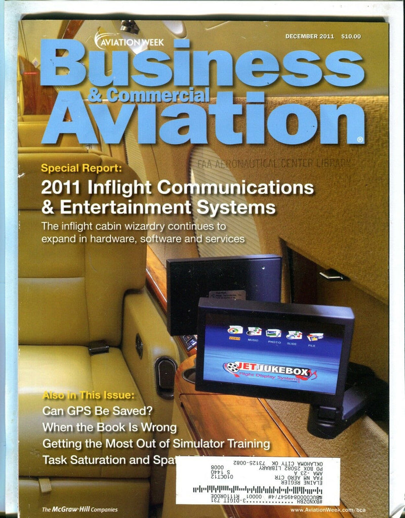 Business & Commercial Aviation Magazine Dec. 2011 EX w/ML FAA Library 102416jhe