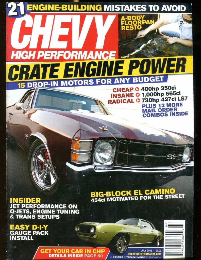 Chevy High Performance Magazine July 2008 El Camino EX No ML 030317nonjhe