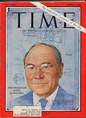 Time Magazine March 31 1967 Aerospaceman James McDonnell w/ML VG 090516DBE