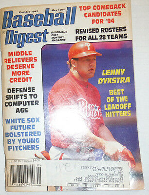 Baseball Digest Magazine Lenny Dykstra & White Sox May 1994 020315R