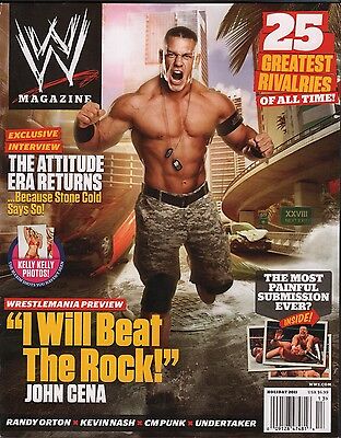 WWE Magazine Holiday 2011 John Cena, Kelly Kelly EX 121015DBE