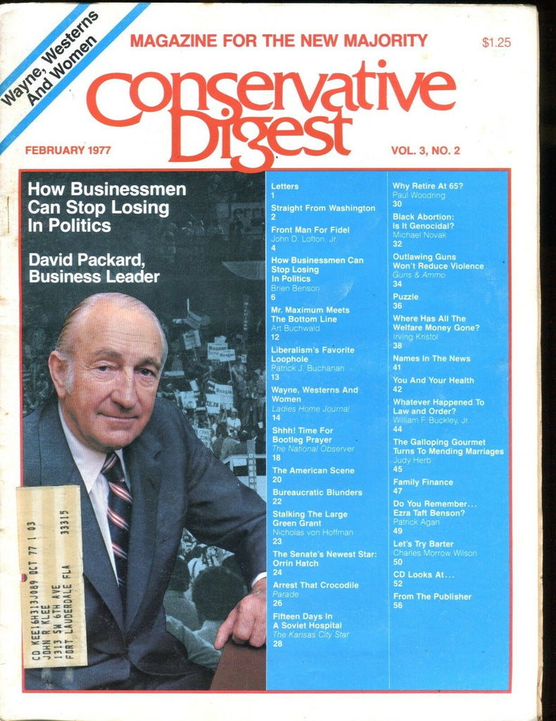 Conservative Digest Magazine February 1977 David Packard VG w/ML 010517jhe