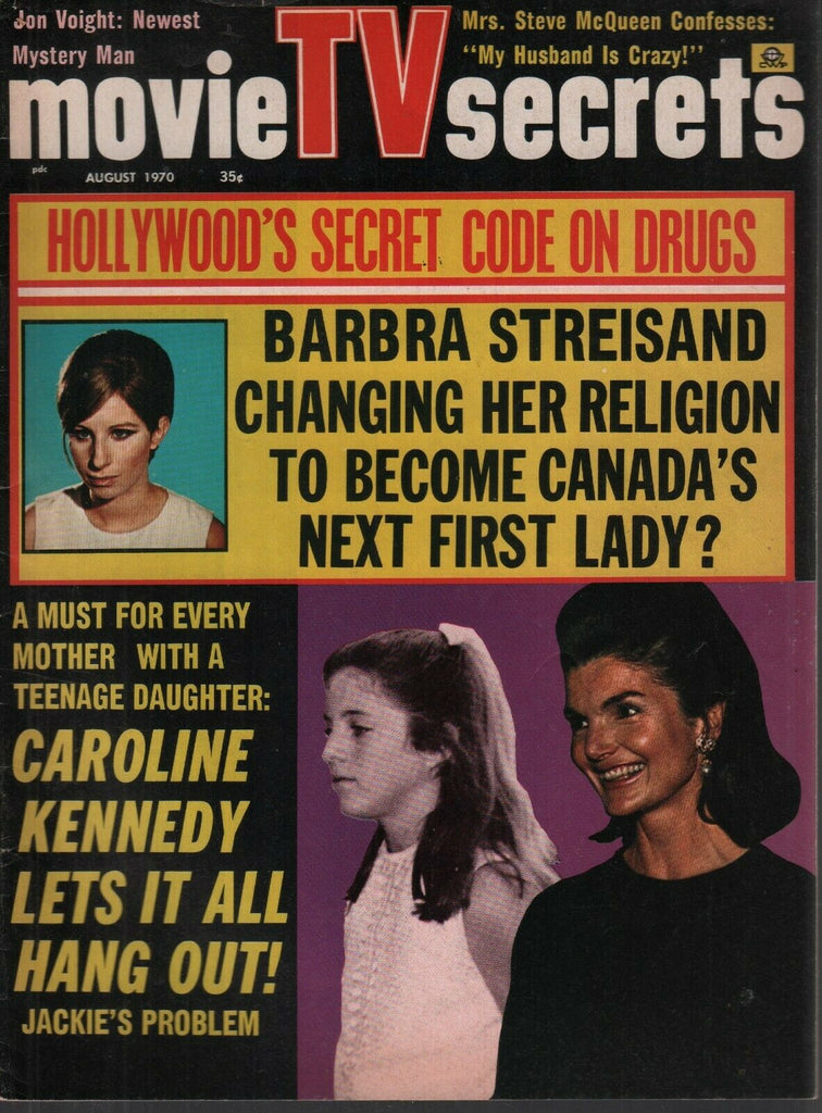 Movie TV Secrets August 1970 Jackie Caroline Kennedy Barbra Streisand 073019AME