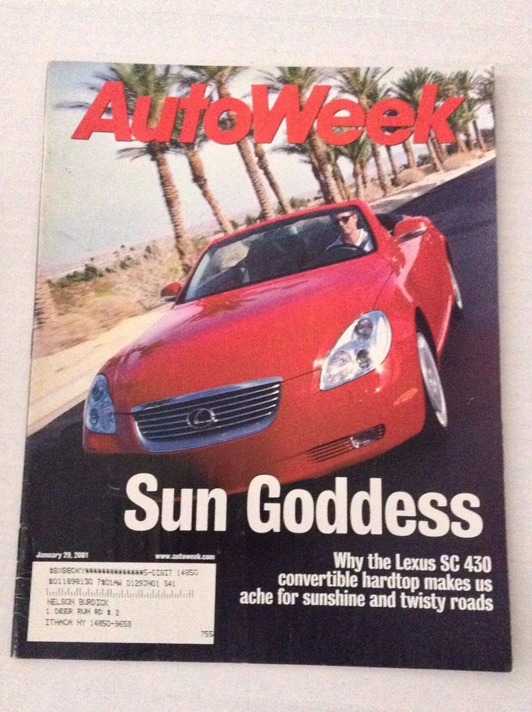 Autoweek Magazine Lexus Sc 430 Convertible Hardtop January 29, 2001 020617RH