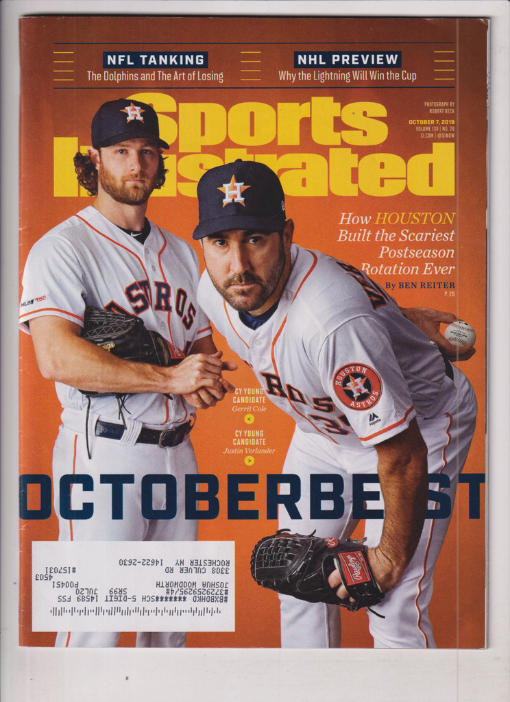Sports Illustrated Mag Gerrit Cole Justin Verlander October 7, 2019 011320nonr