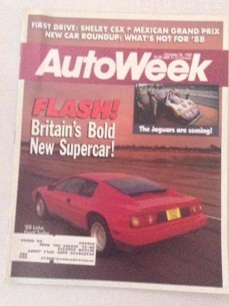 Autoweek Magazine Britain's Bold Supercar October 26, 1987 011717RH