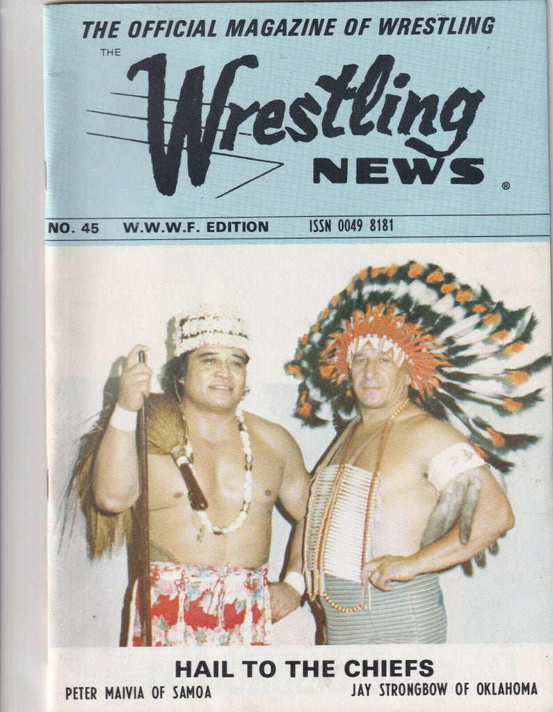 Wrestling News Pete Maivia Jay Strongbow No.45 1970s 062319nonr