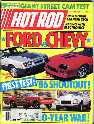 Hot Rod Magazine September 1985 Ford vs. Chevy EX ML 031116jhe